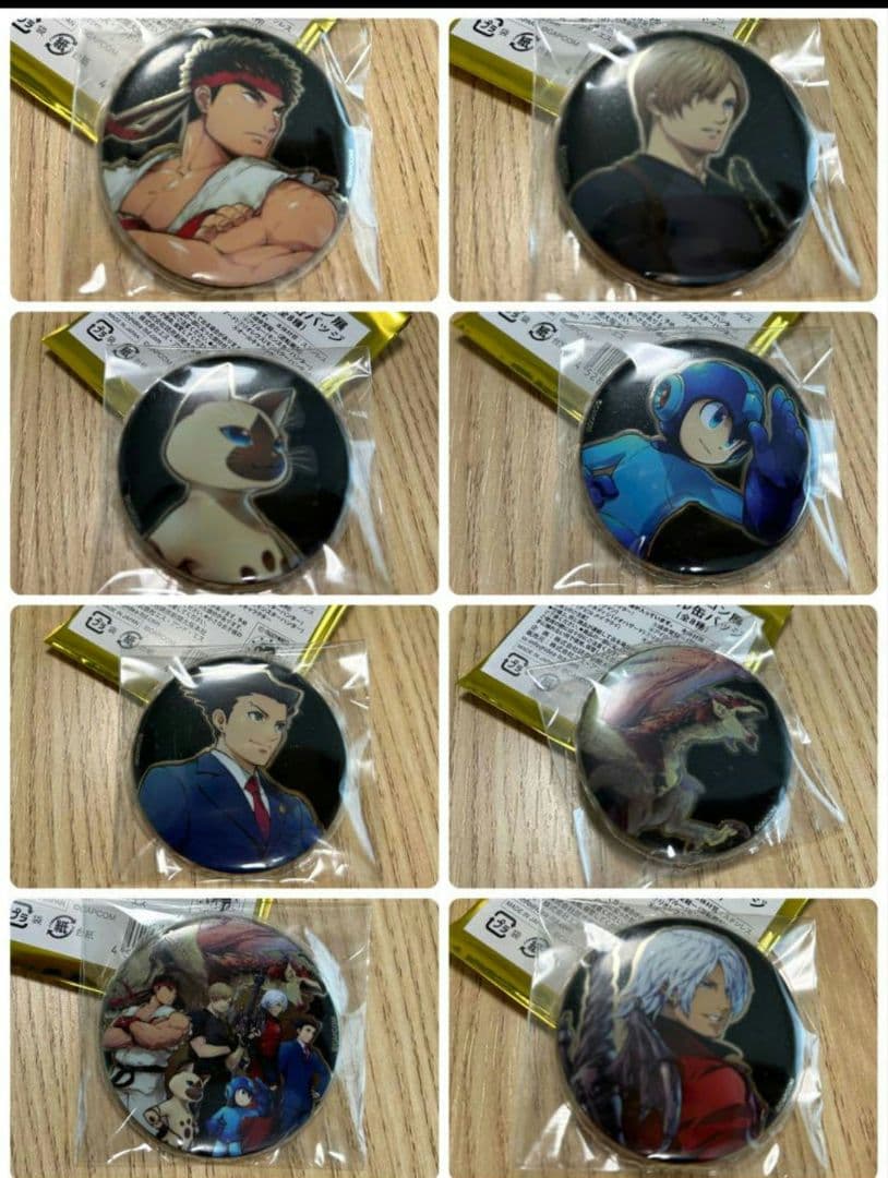 【限定　新品未使用】大カプコン展 メタル缶バッジ 全８種 コンプリート‼️