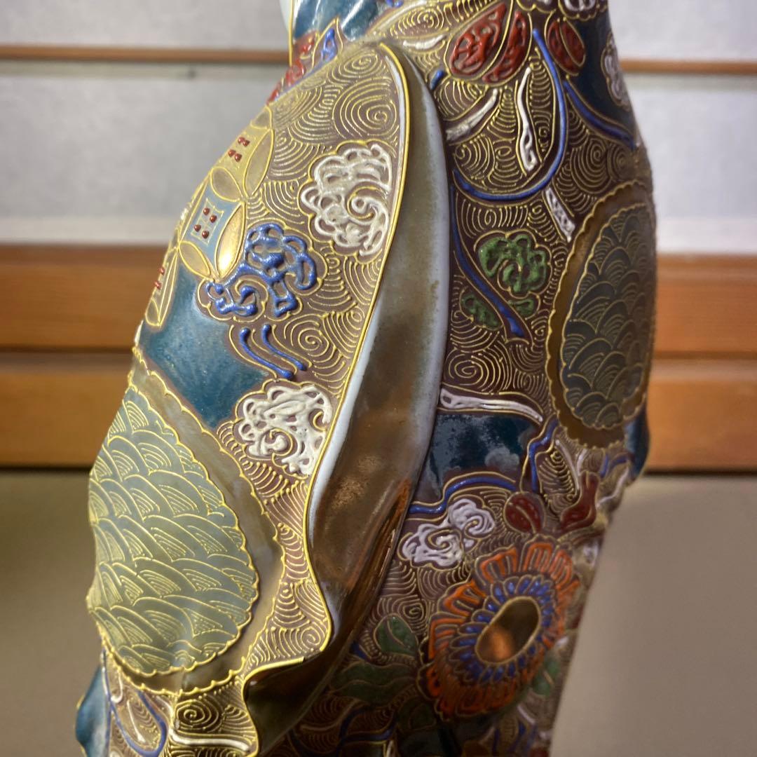 九谷焼　金蘭手観音図置物