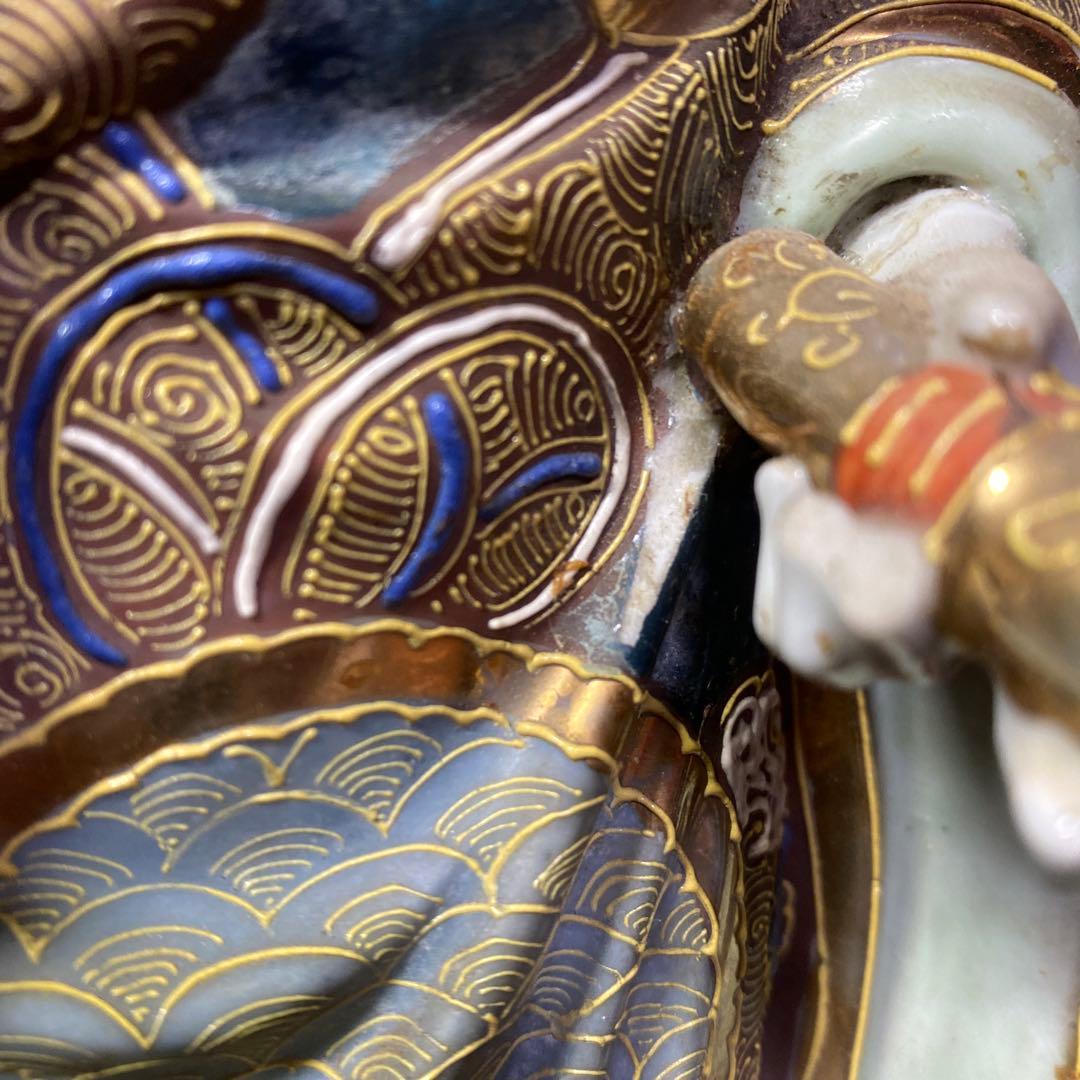 九谷焼　金蘭手観音図置物