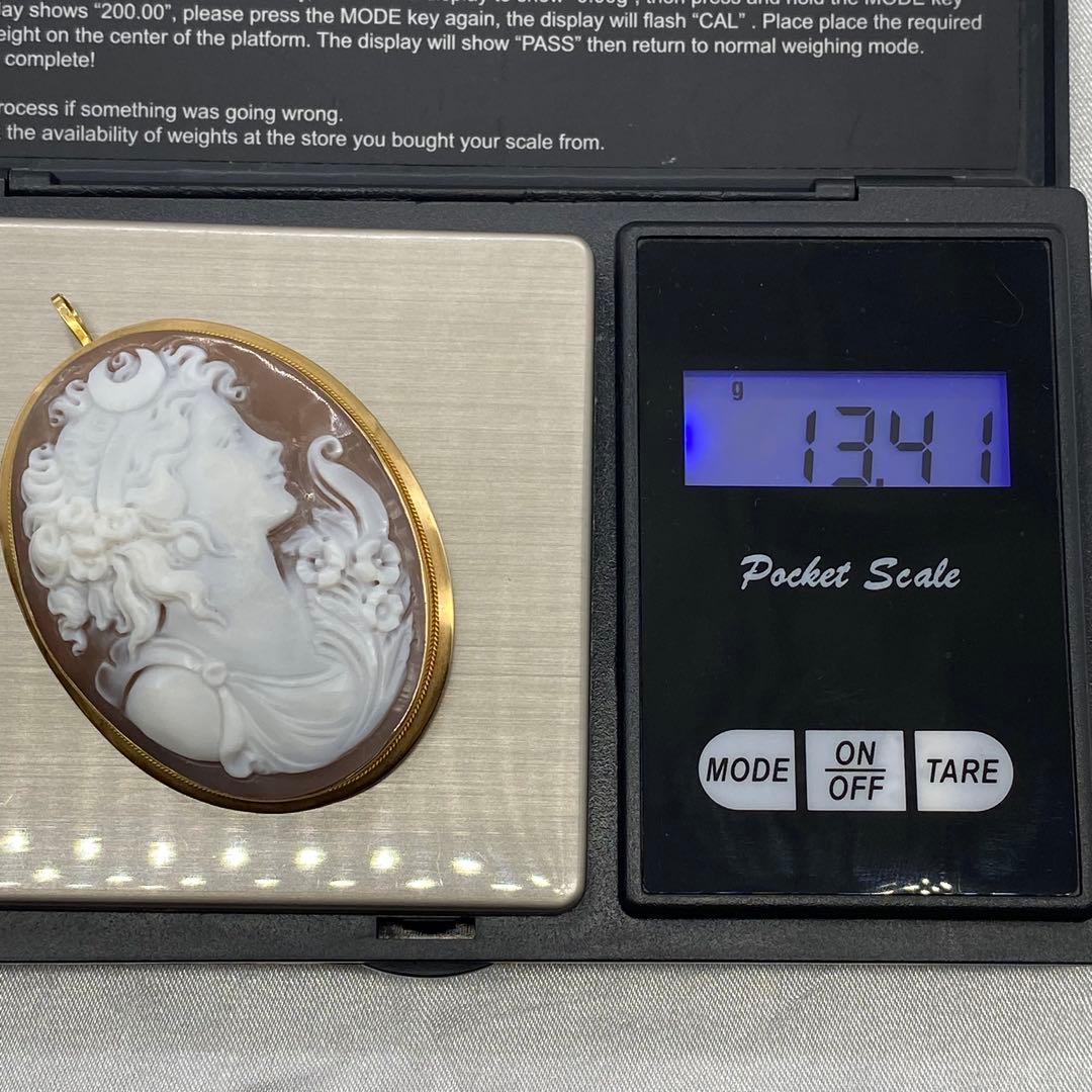 カメオ K18 ペンダントトップ ブローチ ③