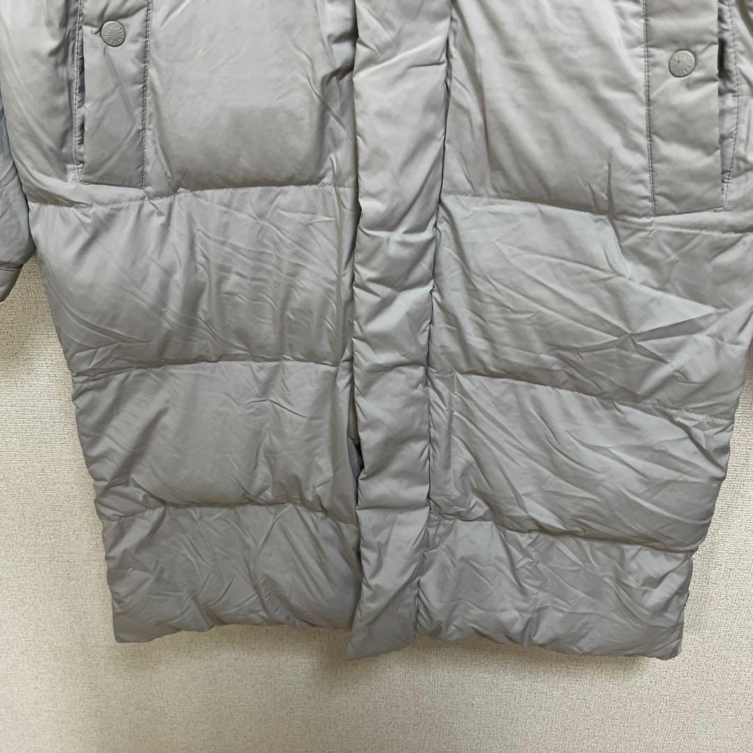 ノースフェイス】中綿ロングコート　Tball　グレー　刺繍　デカロゴ　肩ロゴ３K