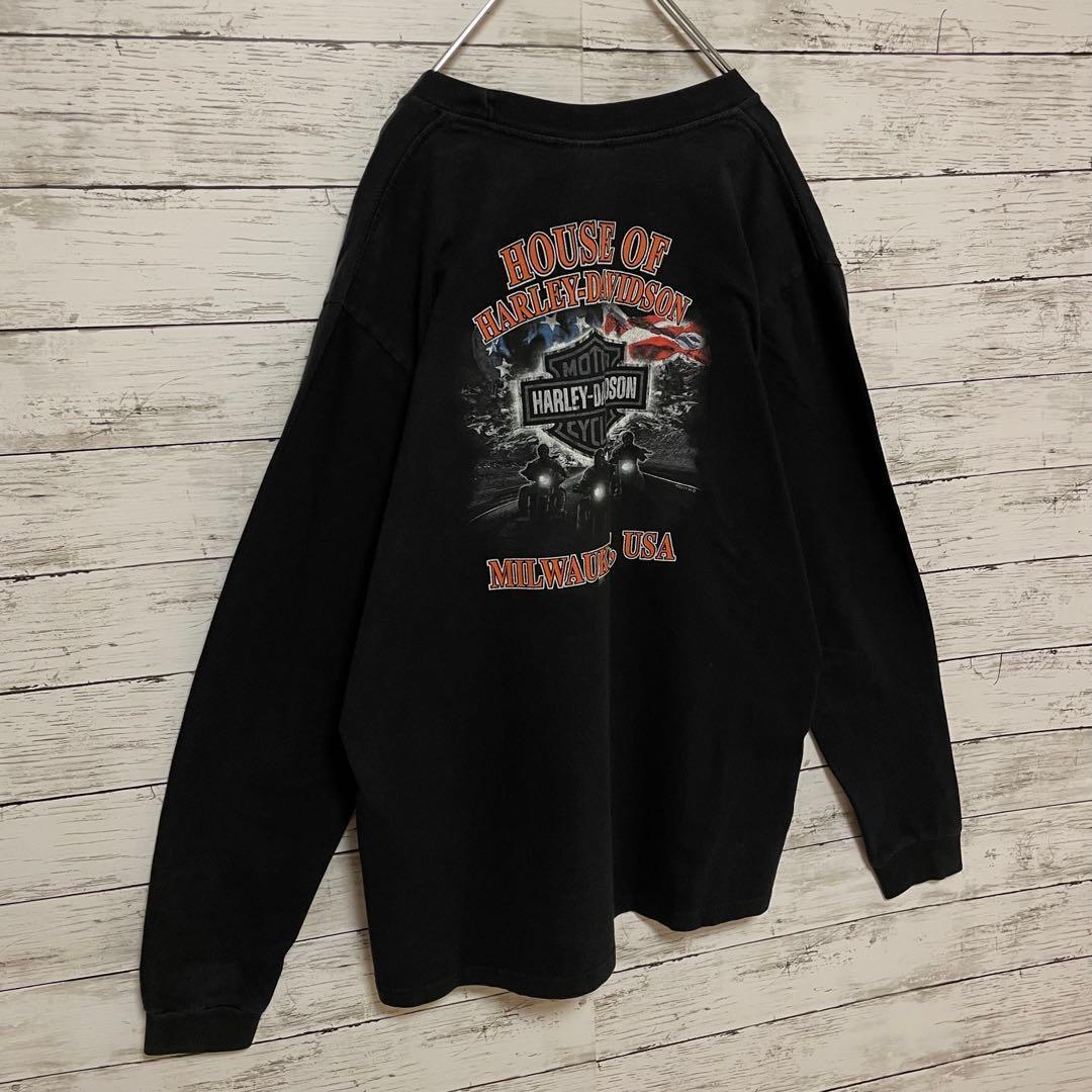 534【入手困難】ハーレーダビッドソン♤ビッグロゴ　希少　長袖ロンT 即完売品