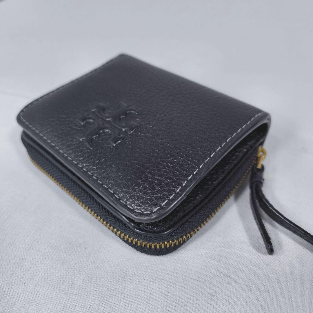 美品✨️　トリーバーチ　THEA　ティア　フルレザー　折り財布　黒