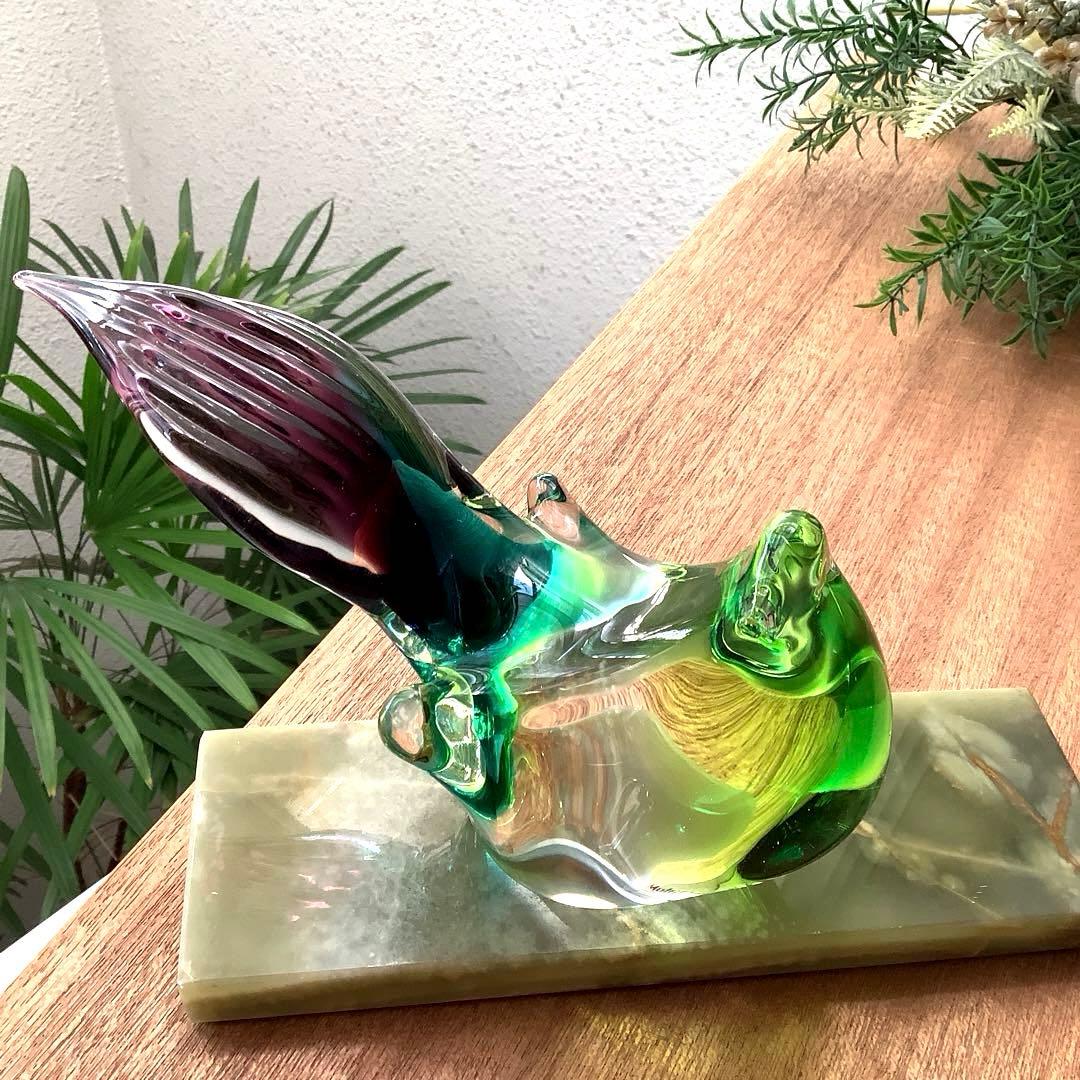 Malti Glass 【Love Birds/ラヴ　バード】台座付　ガラス工芸