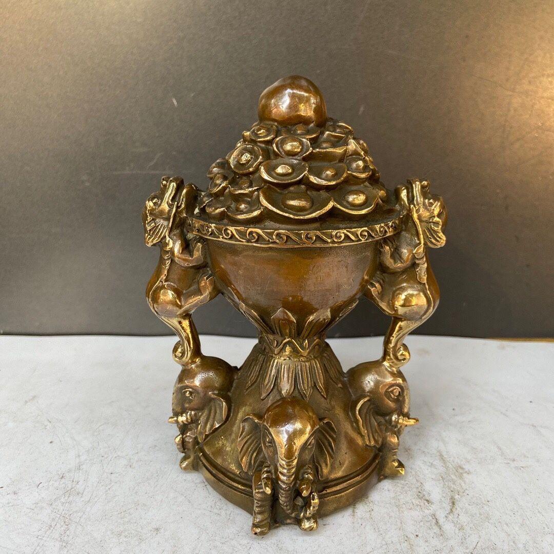銅器 四象聚宝盆 鎮宅 辟邪 開運 風水 招財 置物 工芸品 装飾品
