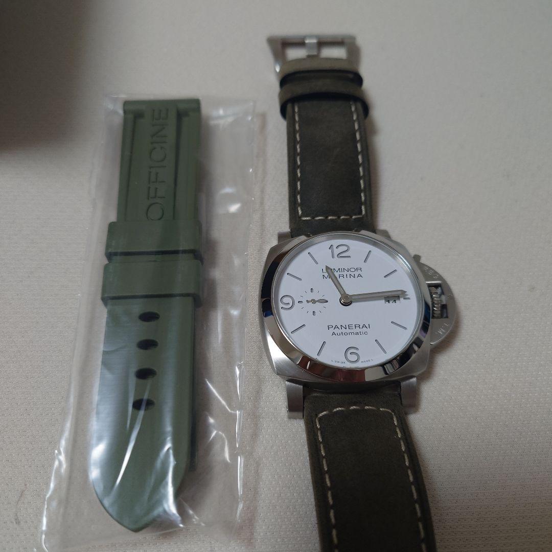 PANERAI Luminor Marina ミリタリーグリーンラバーベルト