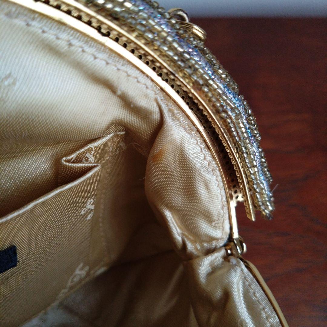 希少　皇室御用達　LUMY　はしもと　ビーズ　 刺繍　バッグ　がま口