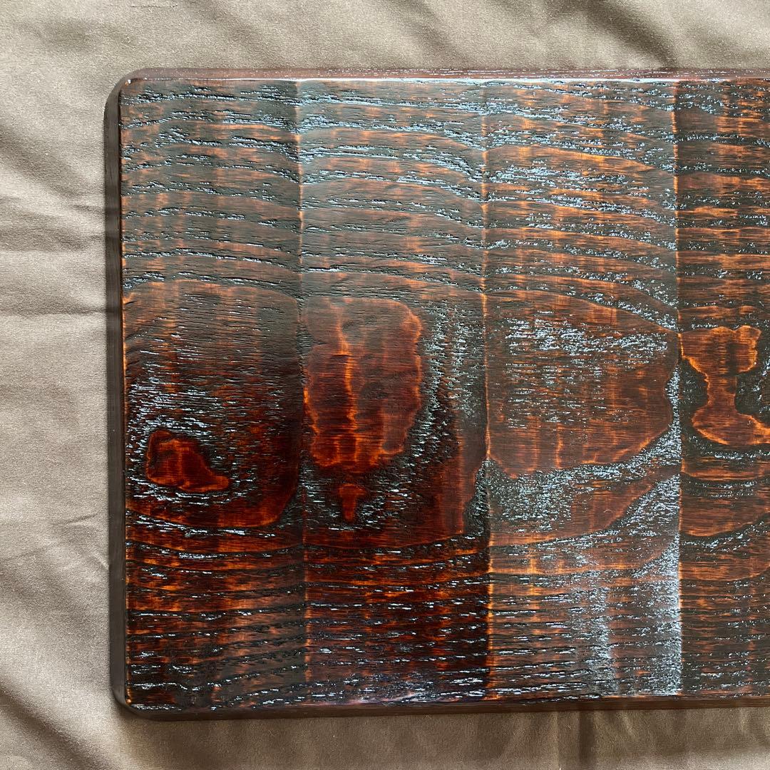 栗拭漆我谷盆　353mm×250mm×24mm　折敷　トレー　№9024