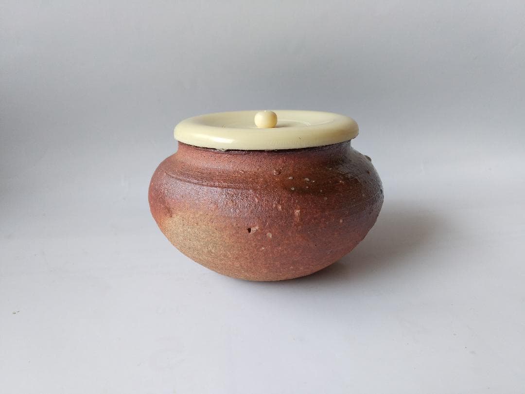 がっちゃん信楽焼 大海 茶入 今井桂秋 仕覆 織部異紋 茶道具 共箱 新品