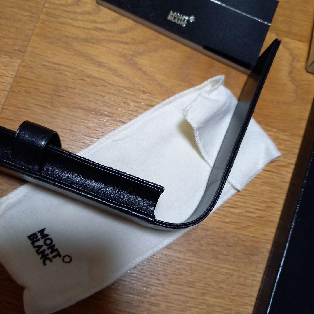 MONT BLANC ブラック レザー ペンポーチ