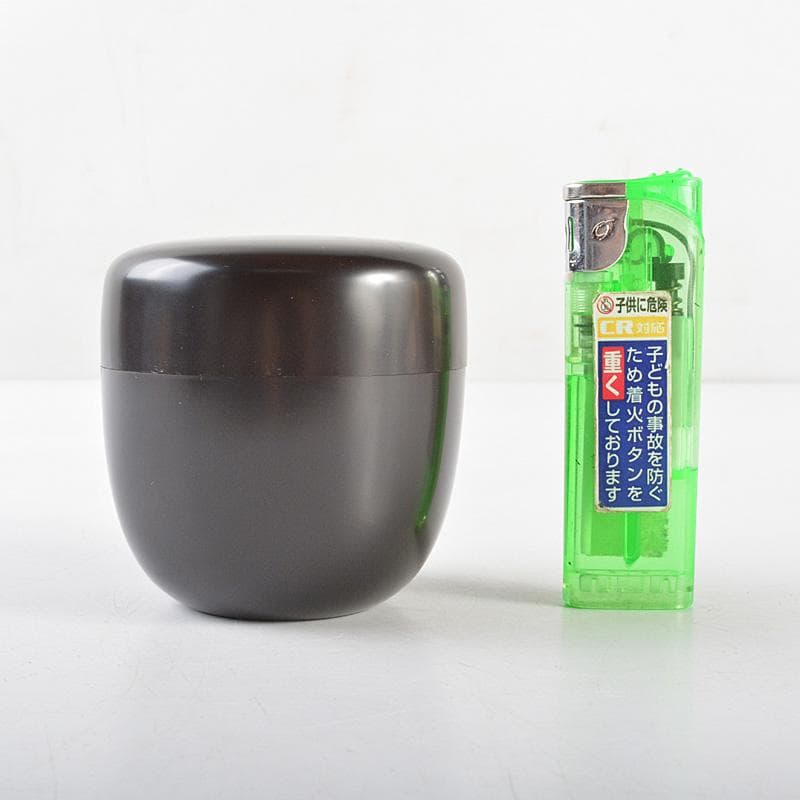 茶道具　伊藤春宗作　黒漆　中棗　共箱　C R6023