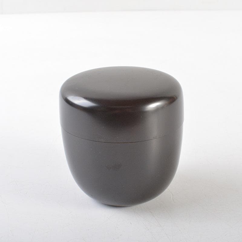 茶道具　伊藤春宗作　黒漆　中棗　共箱　C R6023