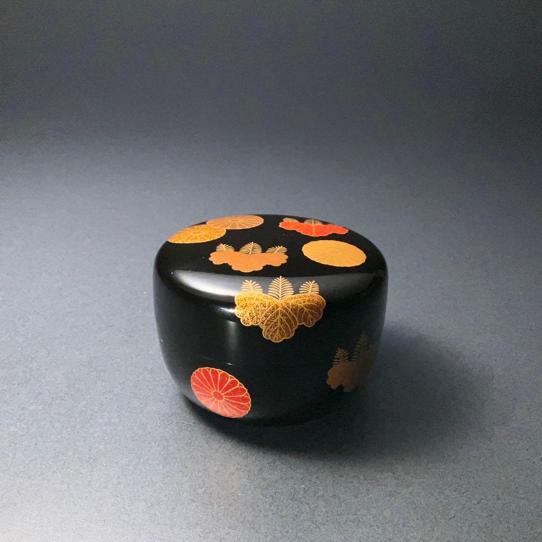 【茶道具】平棗　高台寺蒔絵　菊桐　加賀蒔絵　共箱　R1276ダN3