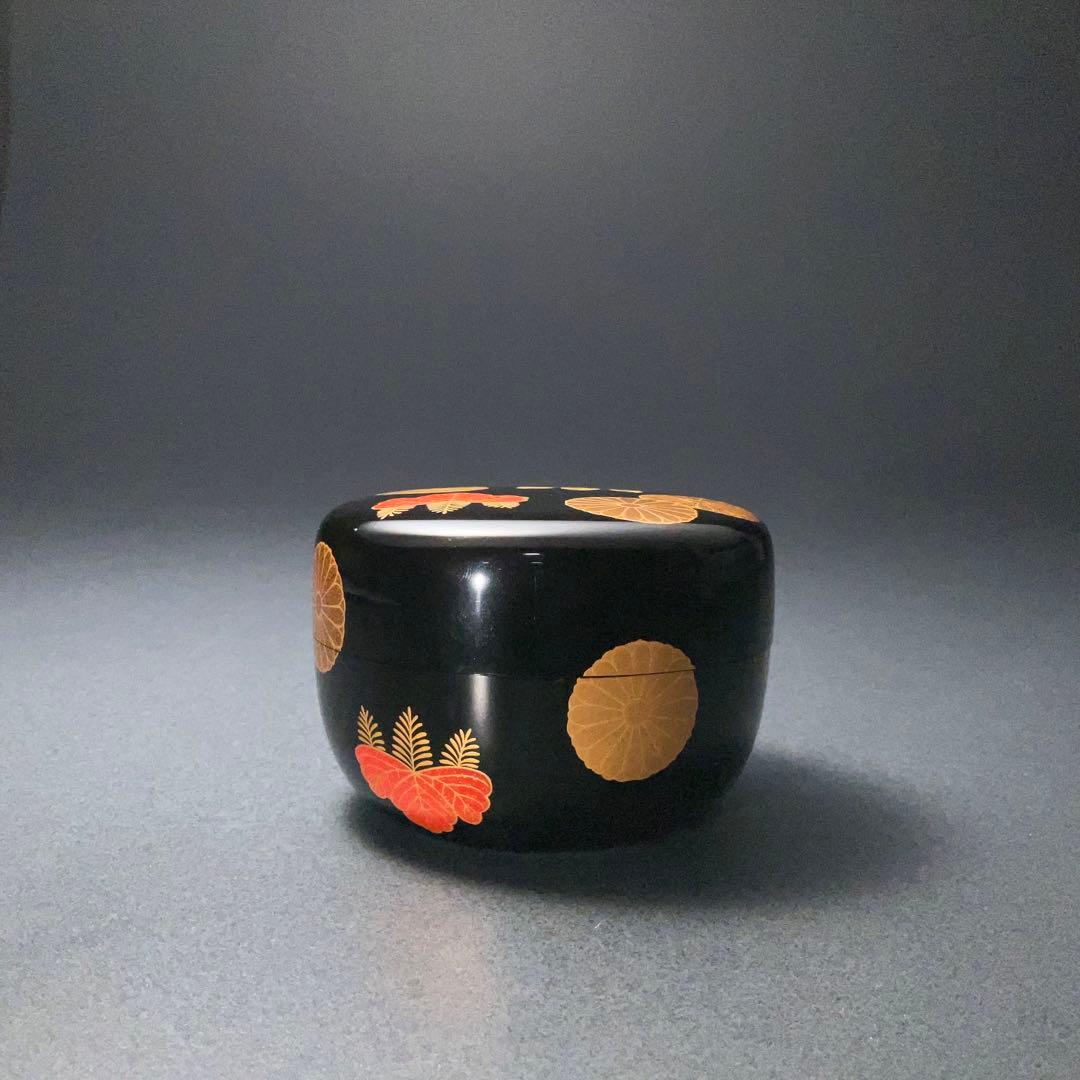 【茶道具】平棗　高台寺蒔絵　菊桐　加賀蒔絵　共箱　R1276ダN3