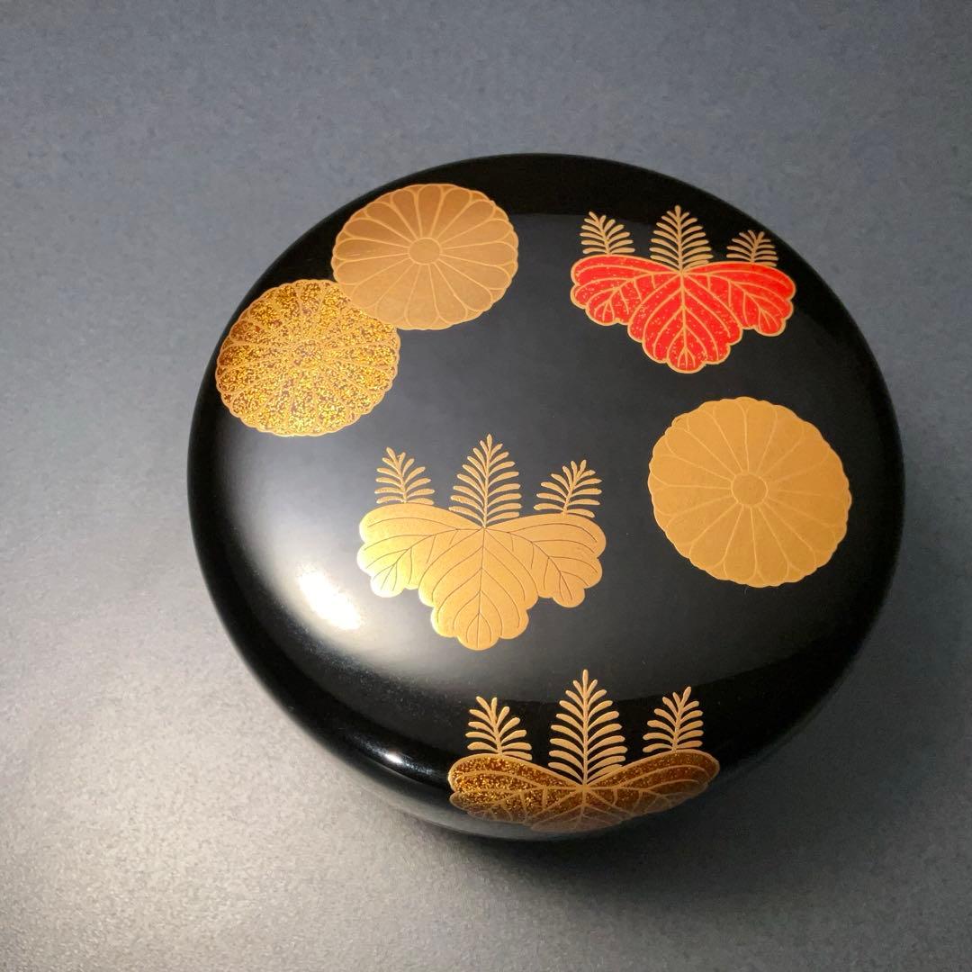 【茶道具】平棗　高台寺蒔絵　菊桐　加賀蒔絵　共箱　R1276ダN3