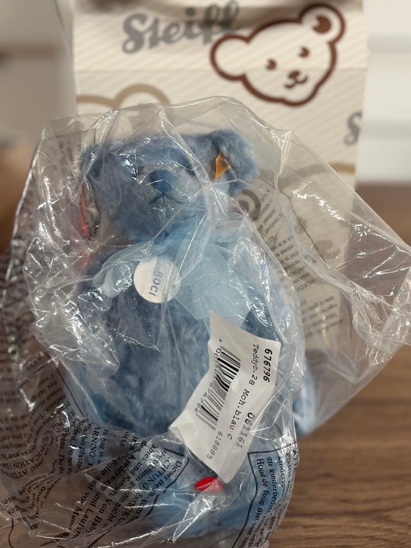 Steiff ブルー モヘア ぬいぐるみ