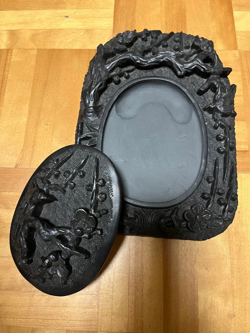 花鳥彫古硯
