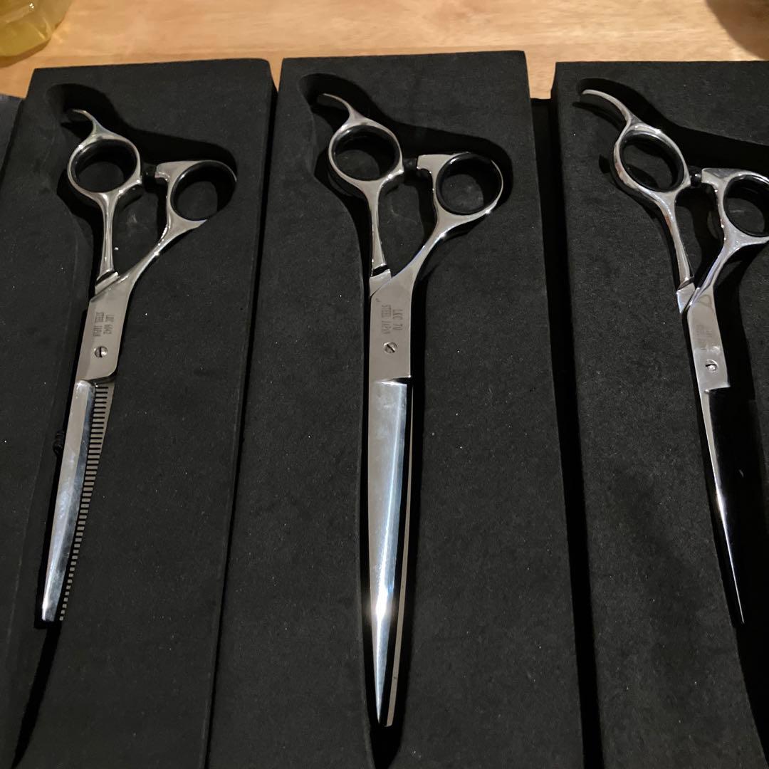 左利き　Bee トリミングハサミ 3本セット