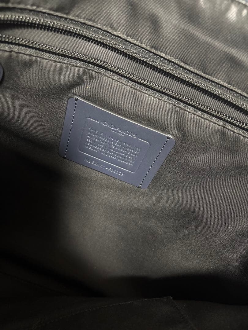 COACH ネイビー レザー メンズ ブリーフバッグ ビジネスバッグ 美品