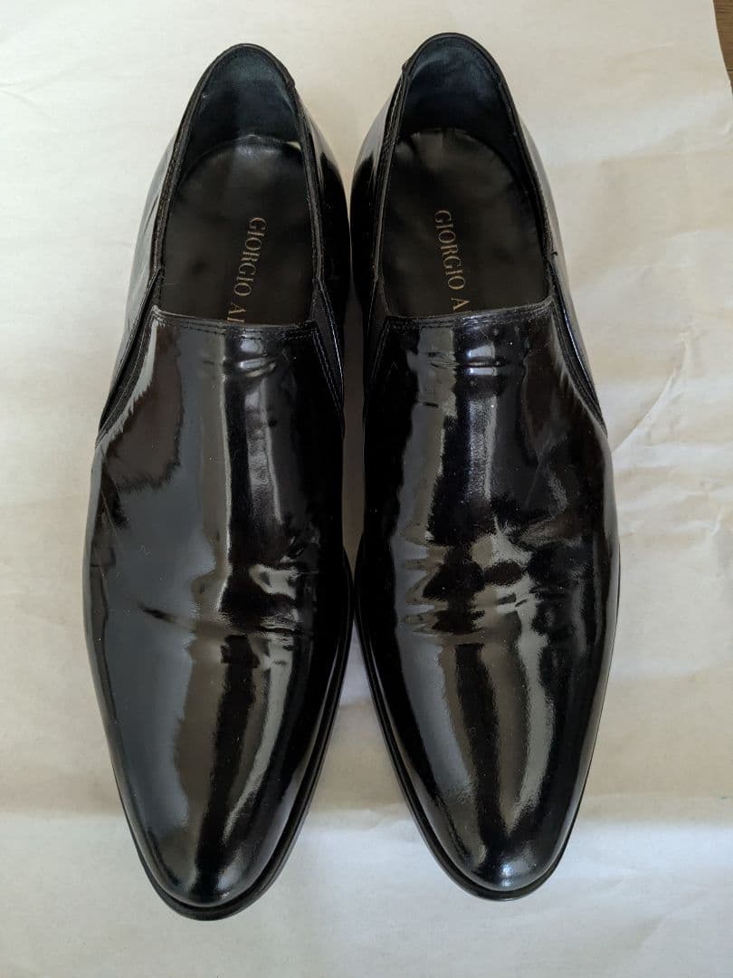 エ*ド様 GIORGIO ARMANI ジョルジオ・アルマーニ エナメルブラック