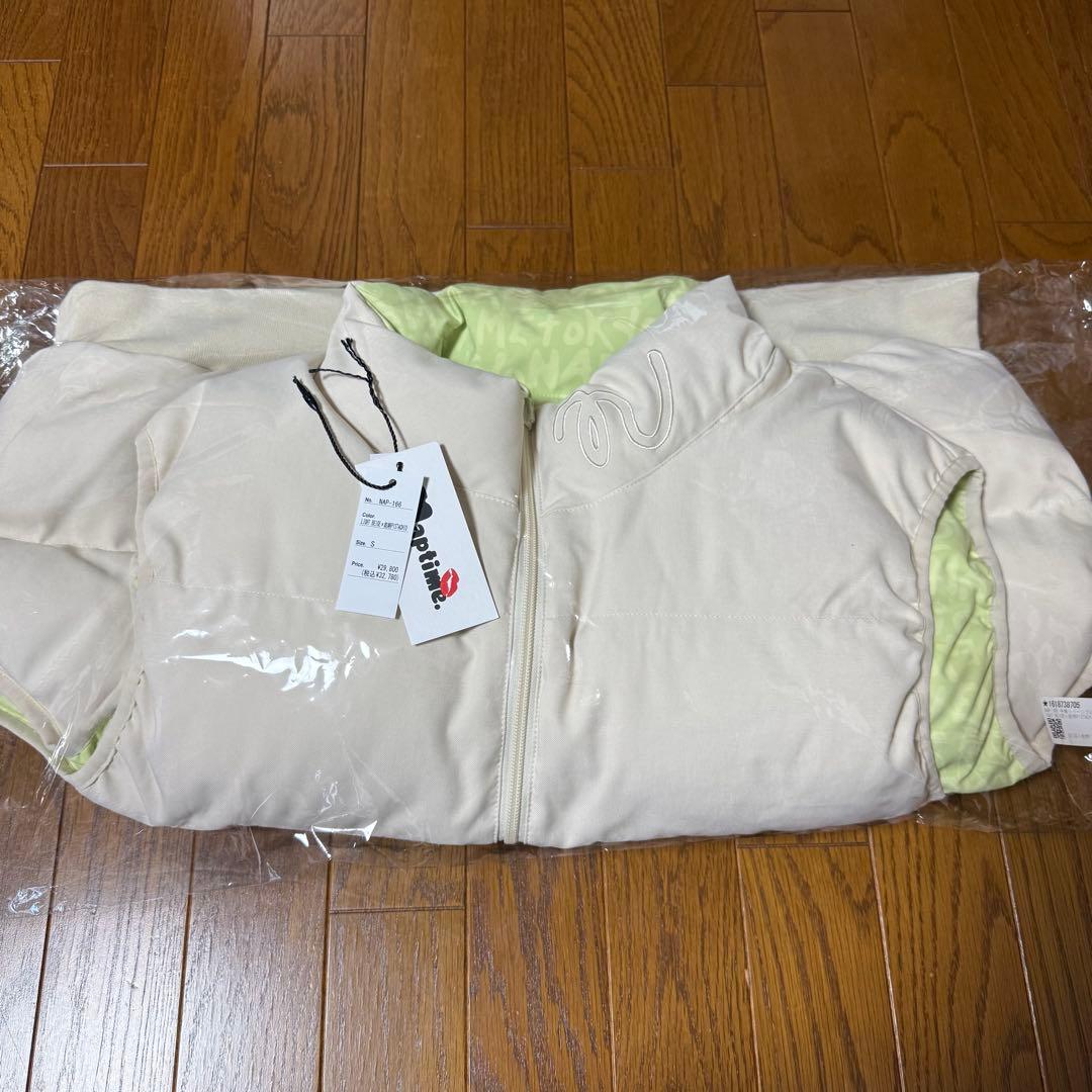 Nissy naptime 中綿リバーシブルベスト ライトベージュ✕ピスタチオ