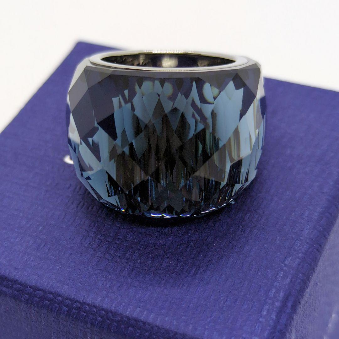 【美品】 スワロフスキー　ニルヴァーナ リング ブルー系　箱あり　55サイズ