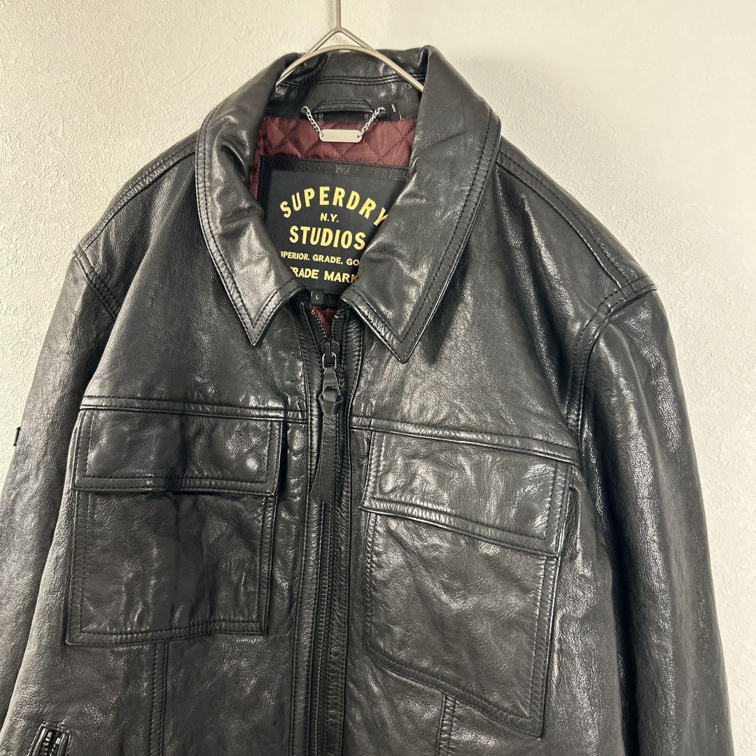 ジャケット・アウター Superdry Men's Seventies Leather Jacket