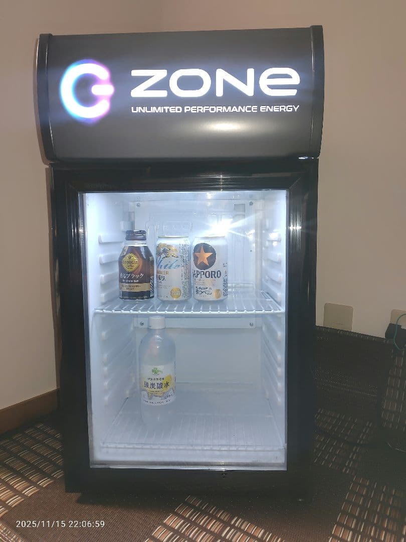 G-ZONE コンパクト冷蔵庫 LED照明付き 冷蔵ショーケース