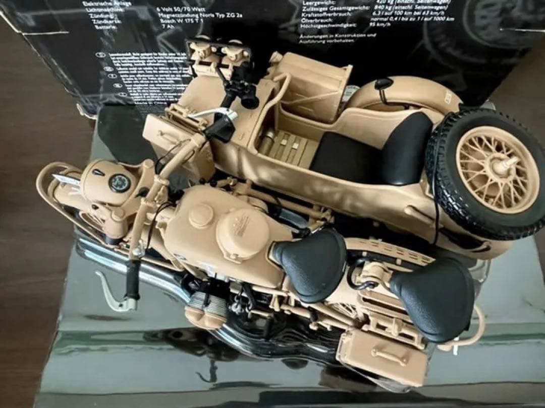 価格変更 1/10 シュコー BMW R75 サイドカー ドイツアフリカ軍団仕様