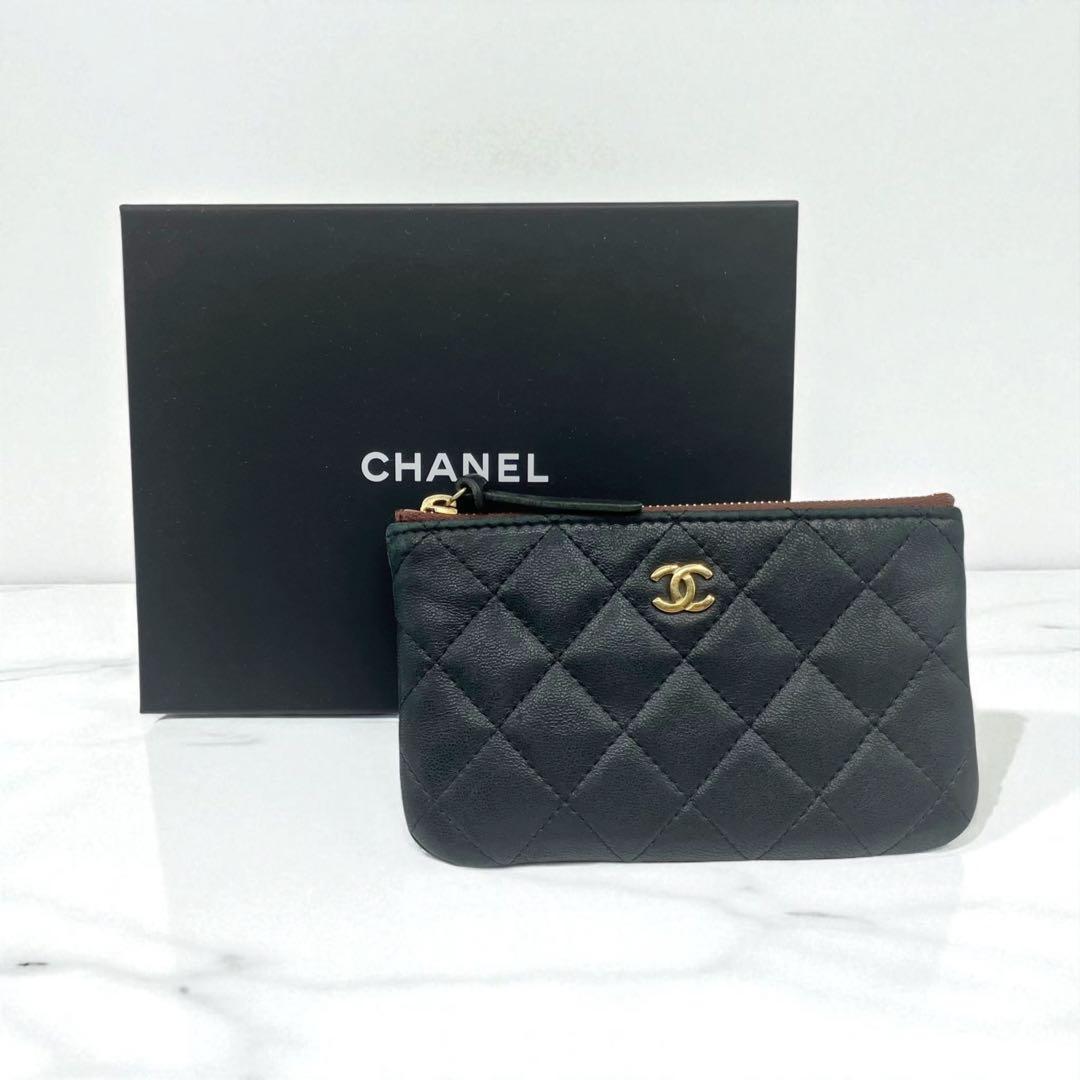 良品✨ シャネル マトラッセ ラムスキン ポーチ ブラック