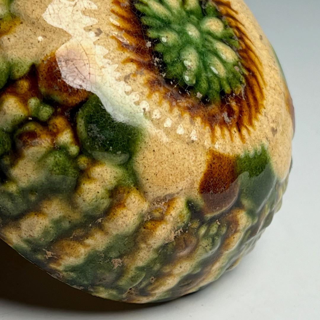 唐三彩陽刻花紋盌 唐時代 中国古玩 中国美術