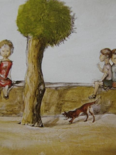 藤田嗣治、【Paysage , Meudon】、希少な額装用画集より、厳選