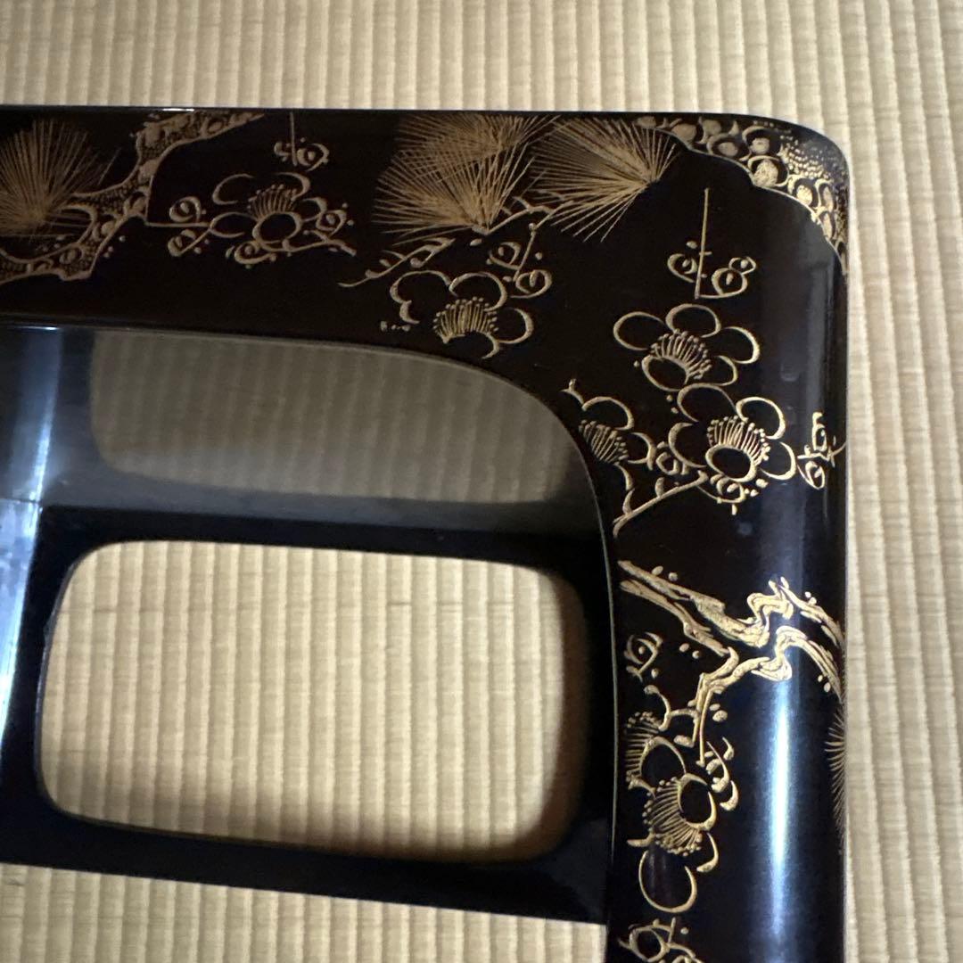 宗和膳　蒔絵台　昭和レトロ漆器　蒔絵漆塗り　お膳台　足付きお膳台　昭和レトロ