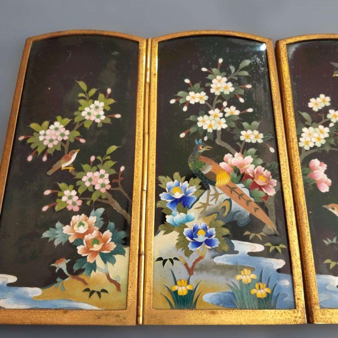 値下げ!七宝飾り屏風　４面