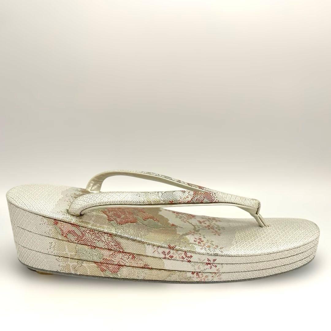 ■新品■厚底■帯地■草履バッグセット■ 高級佐賀織