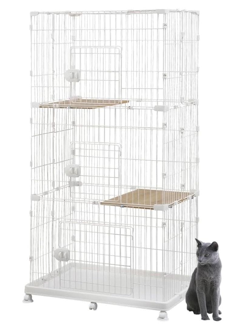 アイリスオーヤマ キャットケージ 3段 キャスター付・簡単組み立てEC-903V