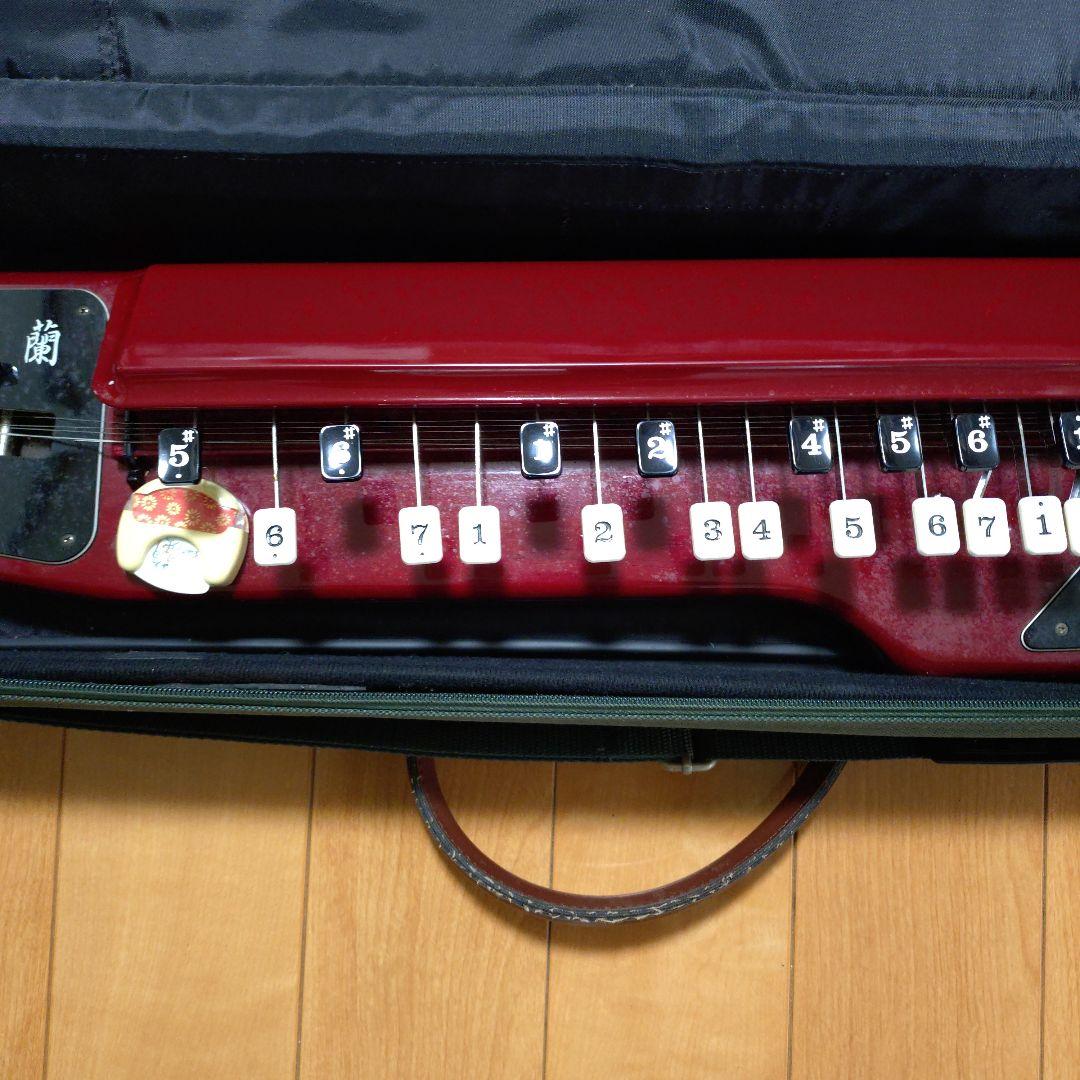 大正琴 赤 6弦 ケース付き