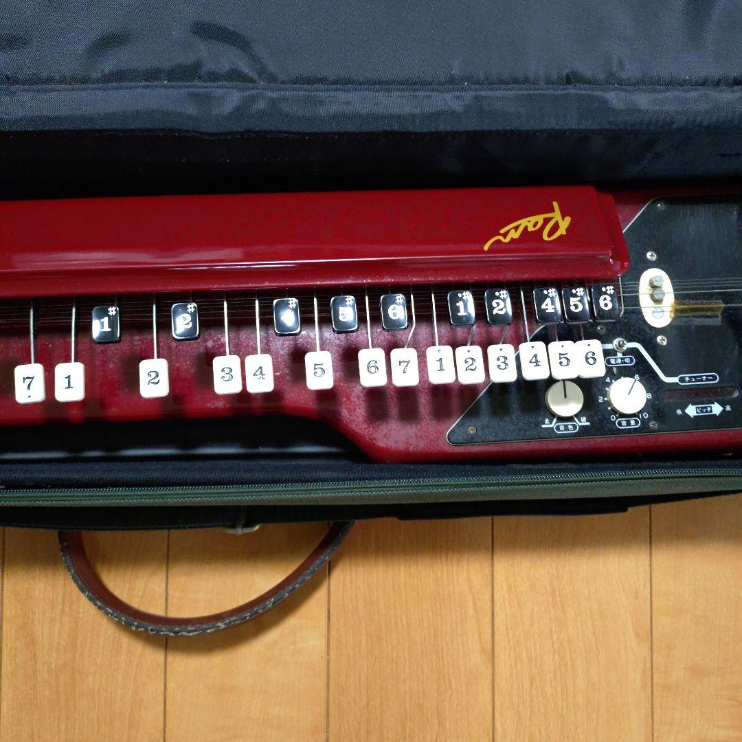 大正琴 赤 6弦 ケース付き