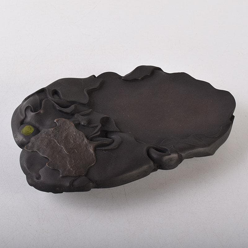 中国　書道具　端渓硯　倣宋　米芾　螽斯瓜瓞硯　箱付　M　8107