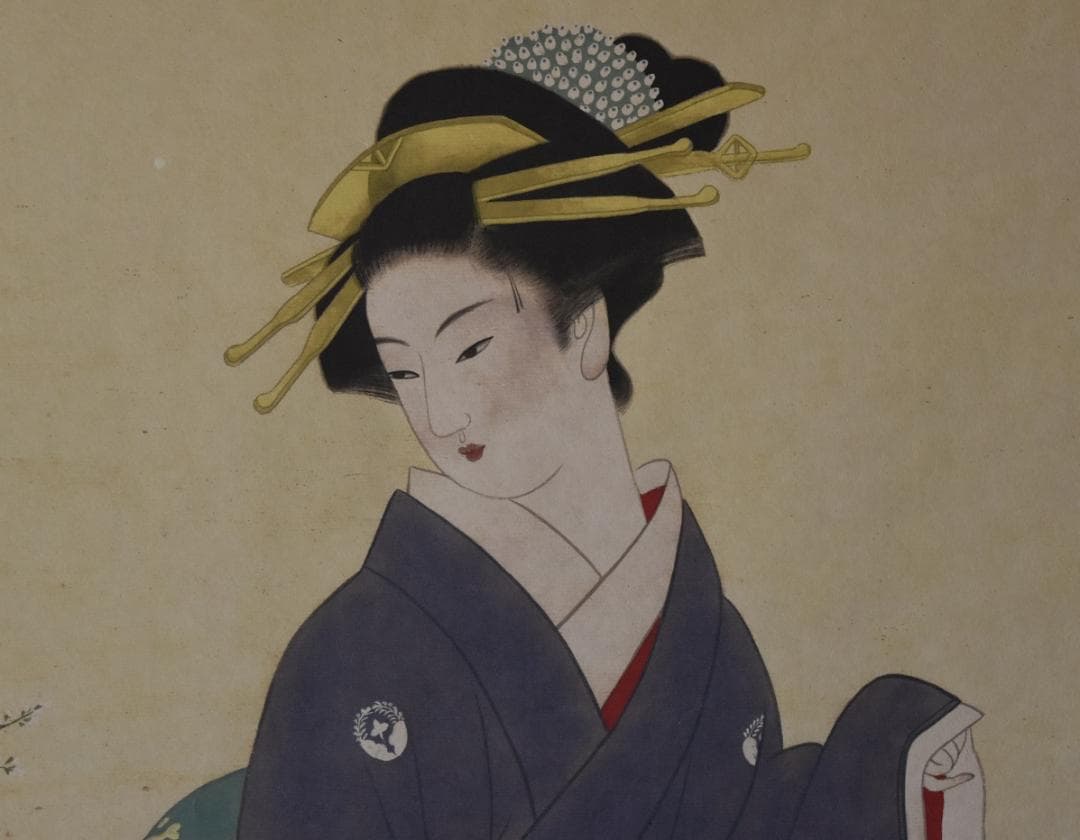 日本画・美人画の巨匠　上村松園　萩の露　女性初文化勲章受章