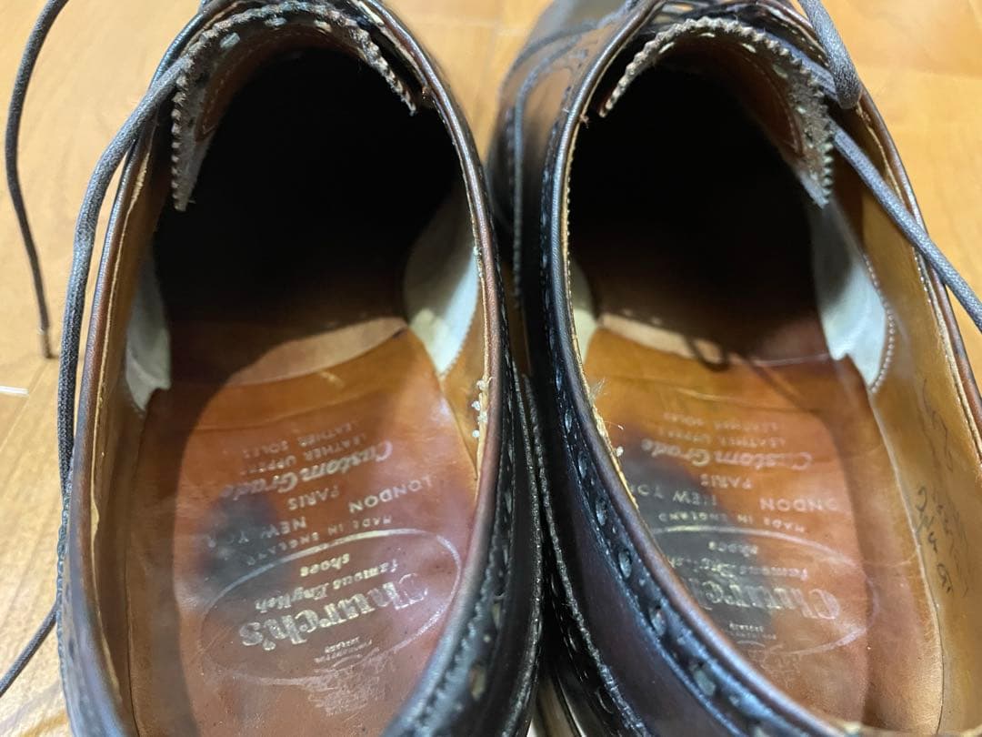 【美品3都市】旧チャーチ ディプロマット ダークブラウン65F シューツリー付