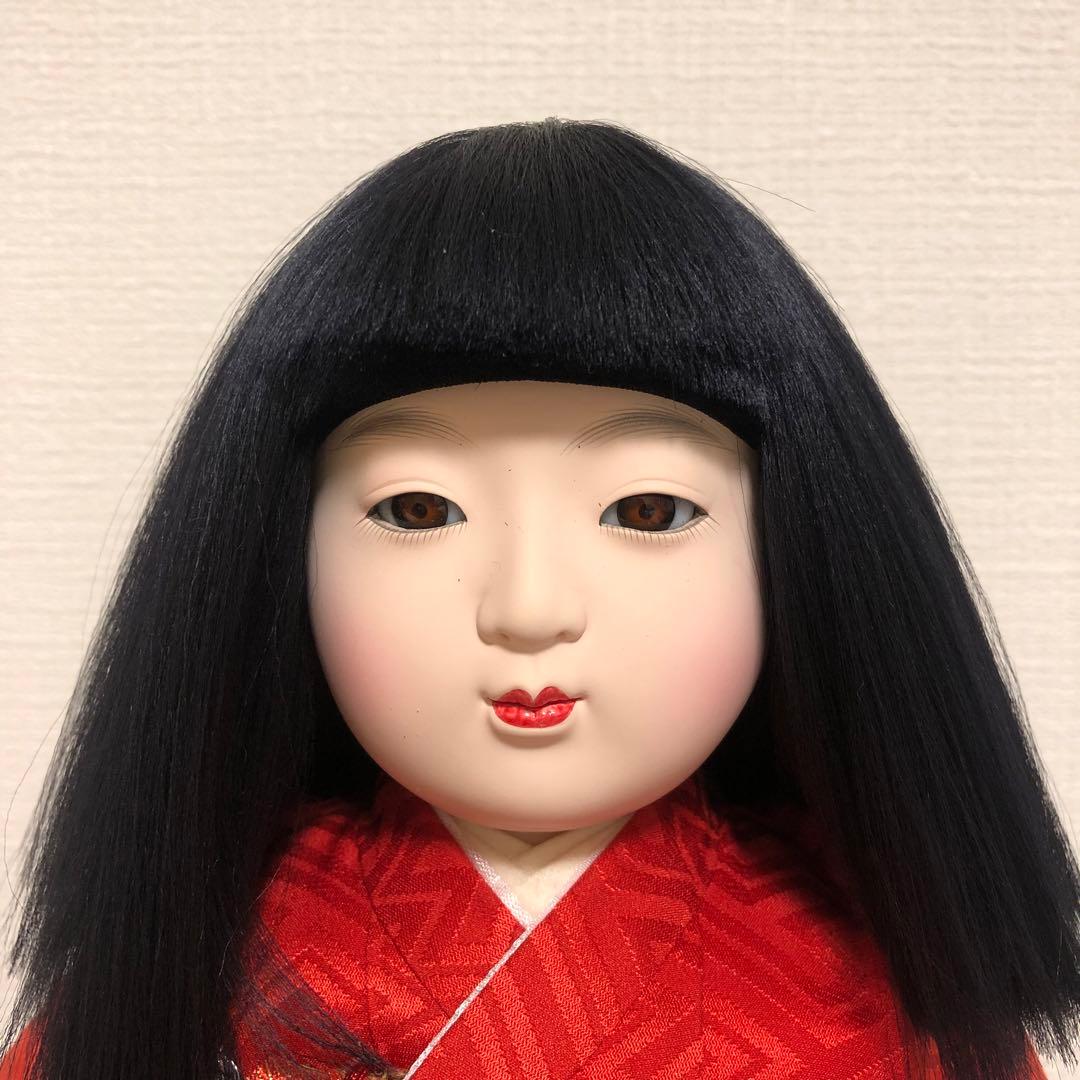 元賀章介作 10号(尺二) 着尺 別染め 流水に花 京友禅 市松人形 越前塗台