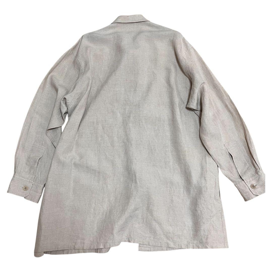 ヨウジヤマモト プールオム 18SS リネントッパーシャツ ベージュ 3