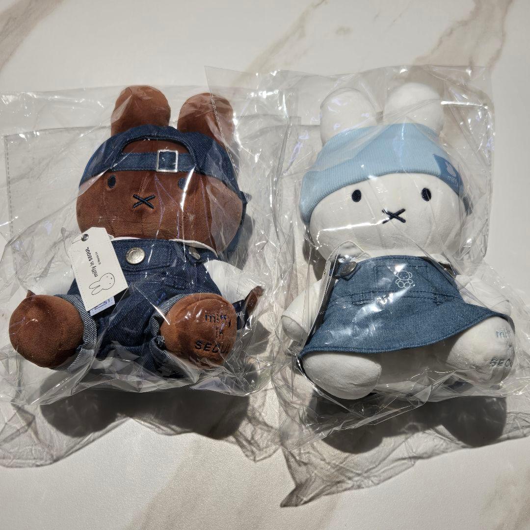 ソウル限定ミッフィー miffy ぬいぐるみ　2体セット　デニム