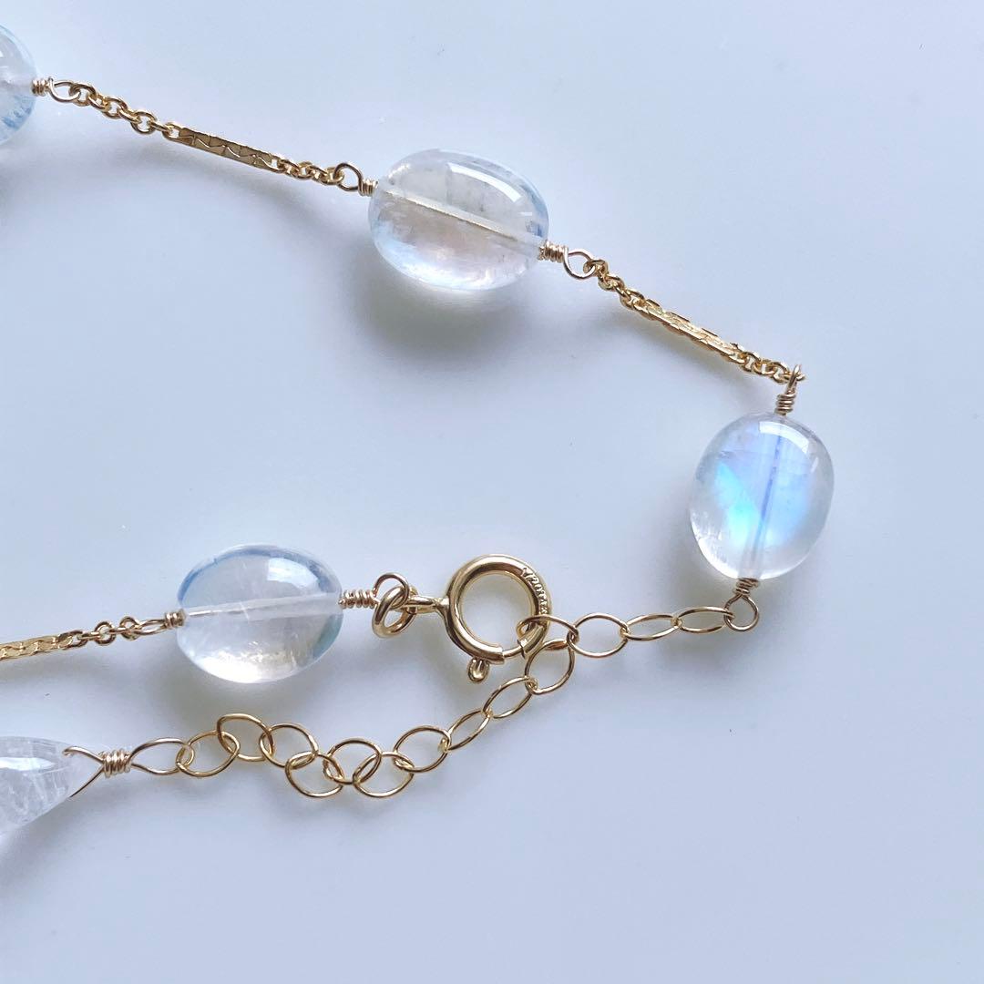 桃色の雲◆ロイヤルブルームーンストーンブレスレット✧14kgf