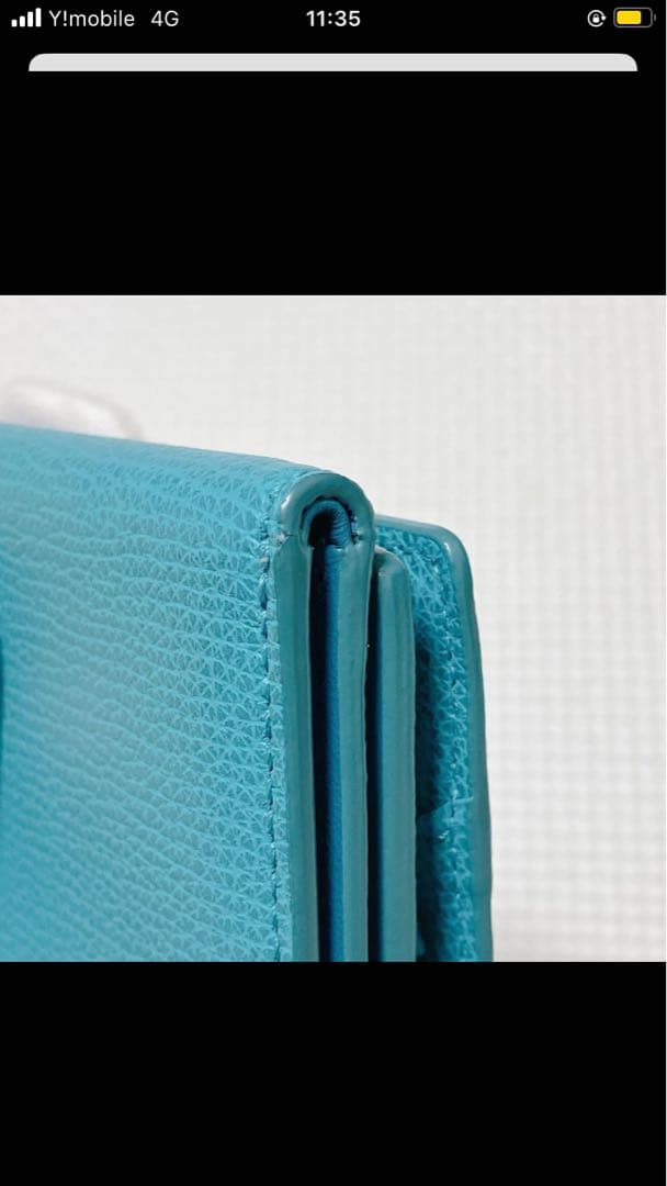 未使用　agnes b. アニエスベー レザー三つ折り財布　ターコイズ