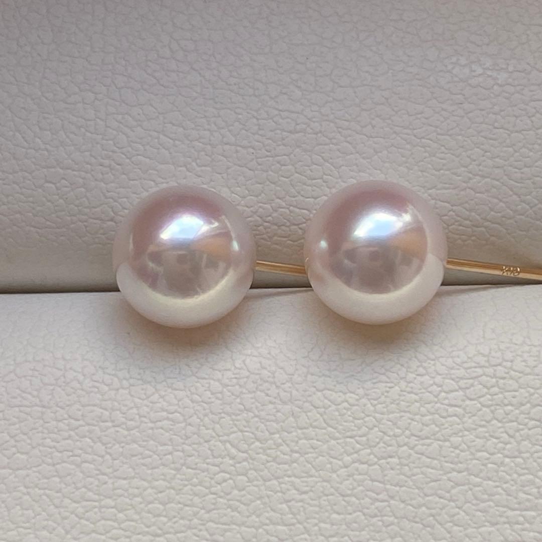 1941美品❣️花珠から天女級のテリ❣️K18❣️あこや真珠7.5-8mm ピアス