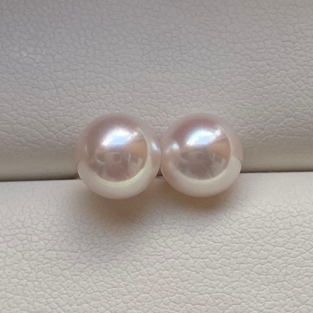 1941美品❣️花珠から天女級のテリ❣️K18❣️あこや真珠7.5-8mm ピアス