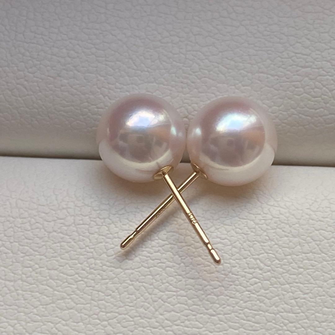 1941美品❣️花珠から天女級のテリ❣️K18❣️あこや真珠7.5-8mm ピアス