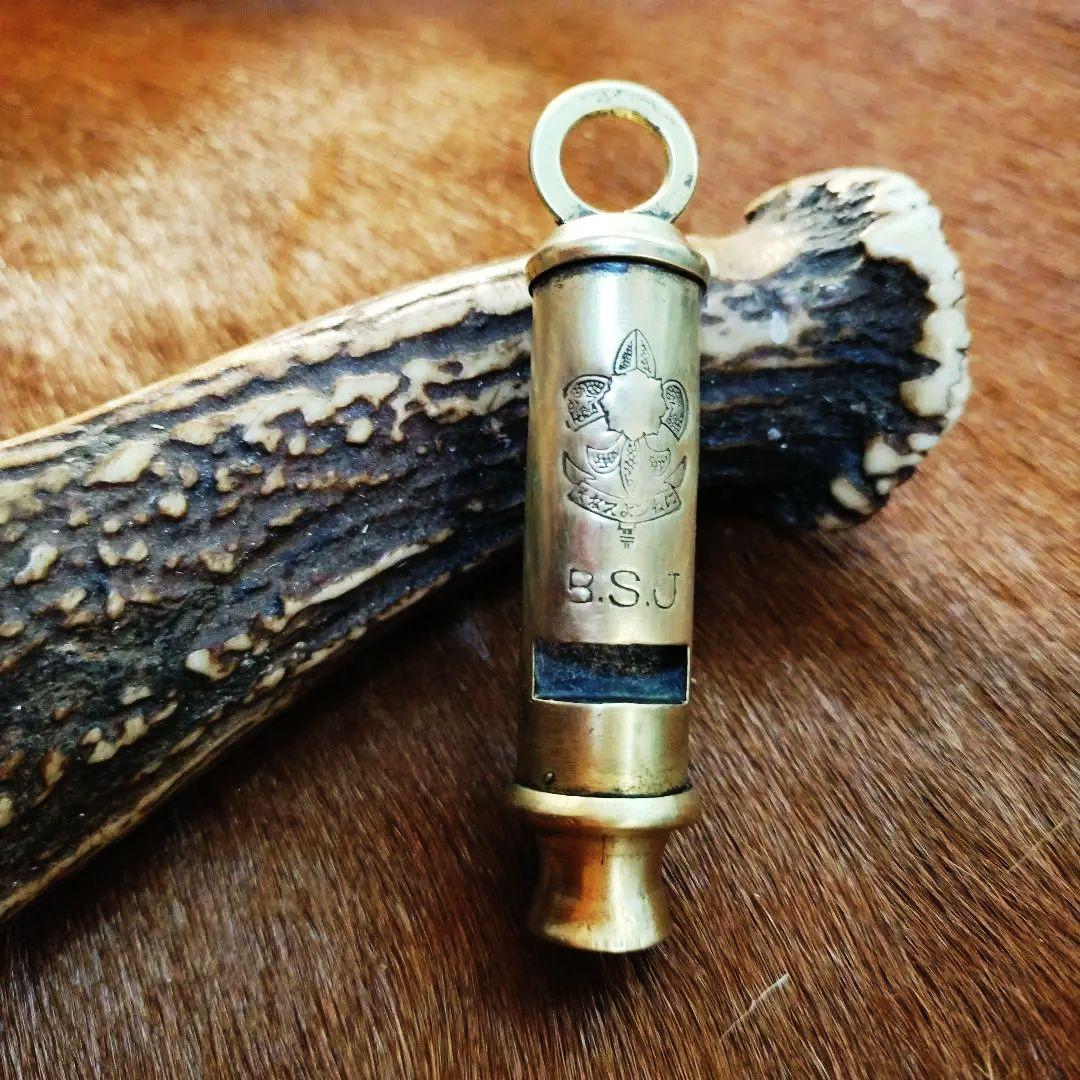 日本ボーイスカウト連盟公式ビンテージ　BSJロゴ入り真鍮ホイッスル